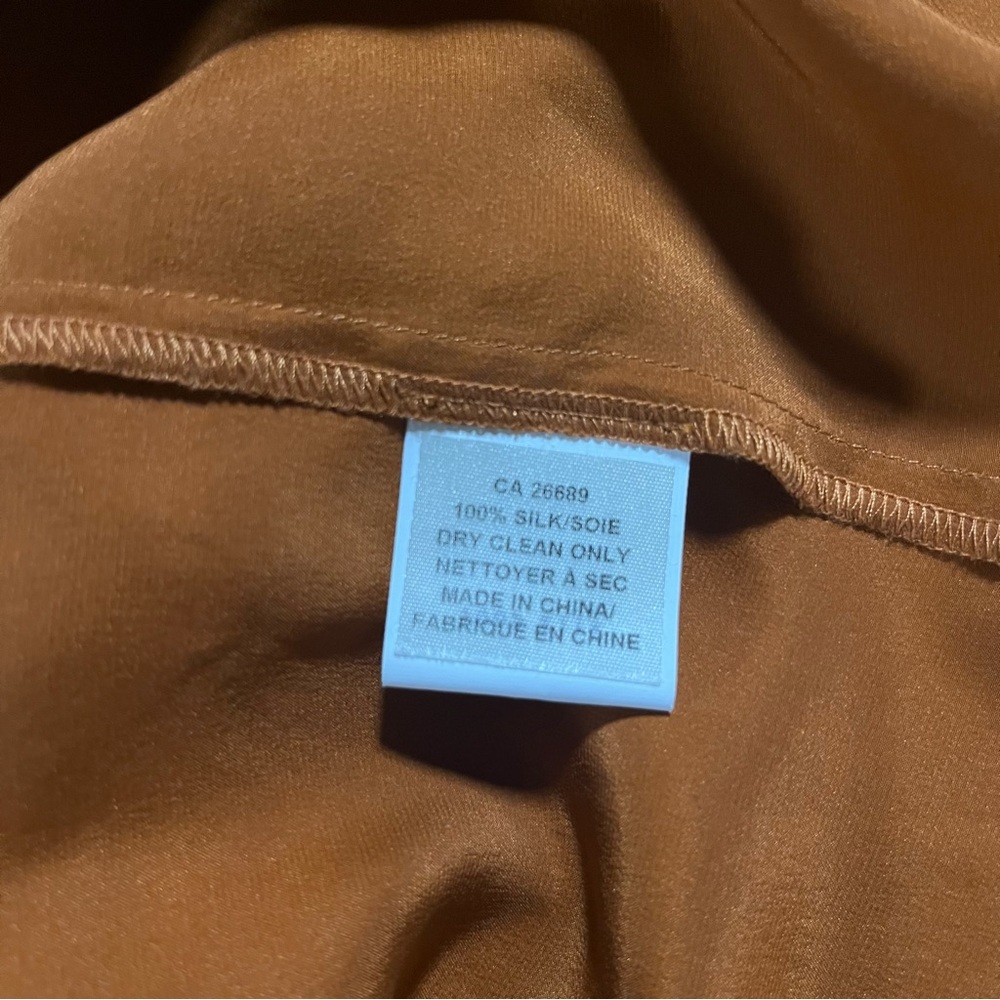NWT L’agence Lou Silk Blouse Turmeric Burnt Orange Colour - Picture 10 of 11